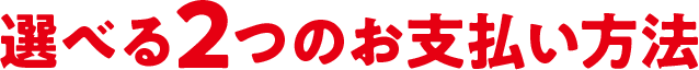 選べる2つのお支払い方法
